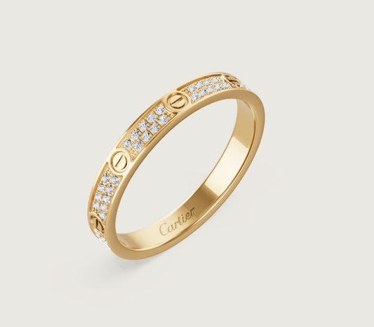 [Marin-Jewelry]LOVE RING 2.6mm-wide full-diamond ring Gold