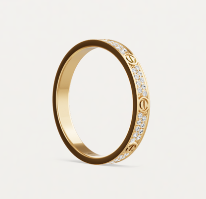 [Marin-Jewelry]LOVE RING 2.6mm-wide full-diamond ring Gold