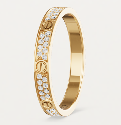 [Marin-Jewelry]LOVE RING 2.6mm-wide full-diamond ring Gold