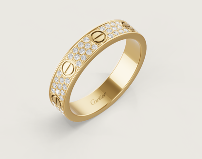 [Marin-Jewelry]LOVE RING 4mm-wide full-diamond ring GOLD