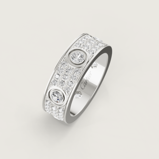 [Marin-Jewelry]LOVE RING 6.5MM Full Diamond, 6 Major Diamonds Silver