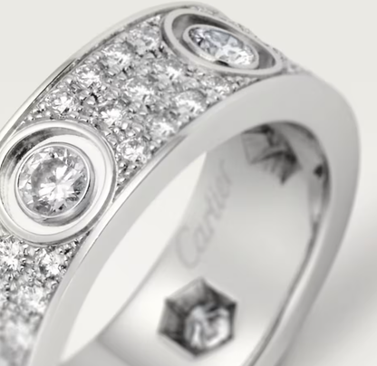[Marin-Jewelry]LOVE RING 6.5MM Full Diamond, 6 Major Diamonds Silver