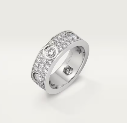 [Marin-Jewelry]LOVE RING 6.5MM Full Diamond, 6 Major Diamonds Silver