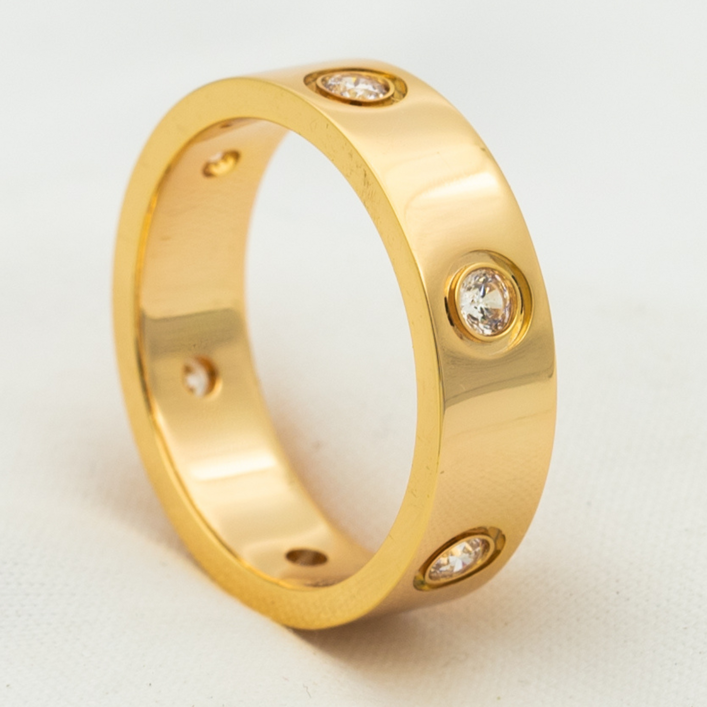 [Marin-Jewelry]LOVE RING 5.5MM 6 DIAMONDS PINK GOLD