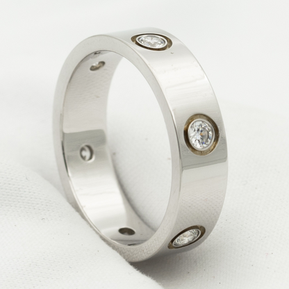 [Marin-Jewelry]LOVE RING 5.5MM 6 DIAMONDS SILVER