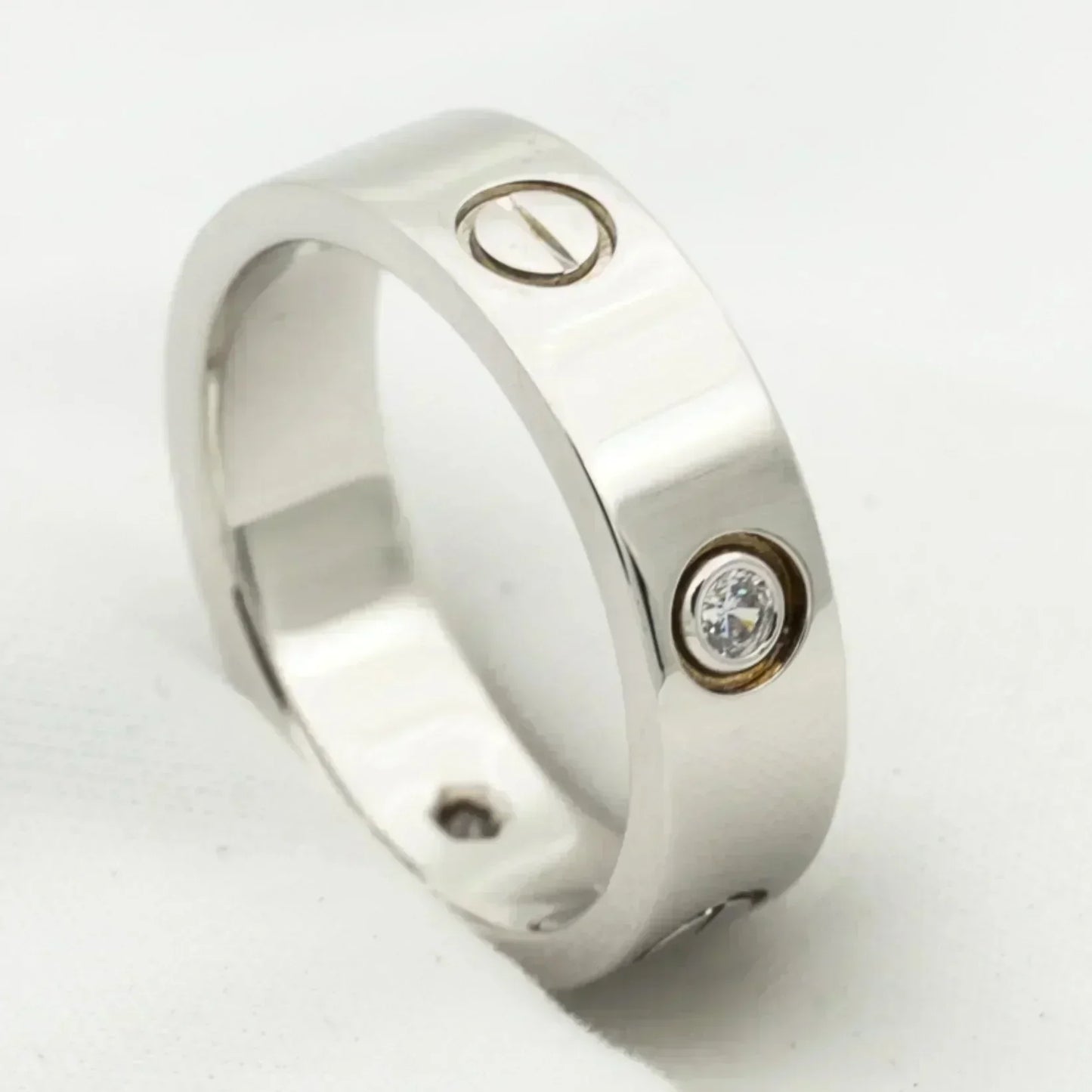 [Marin-Jewelry]LOVE RING 5.5MM 3 DIAMONDS SILVER