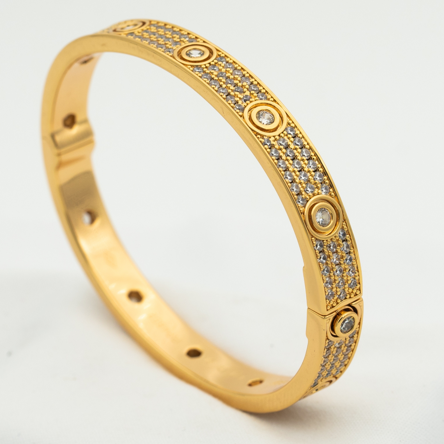 [Marin-Jewelry]LOVE BRACELET 6.1MM DIAMOND-PAVED 10 BIG DIAMONDS