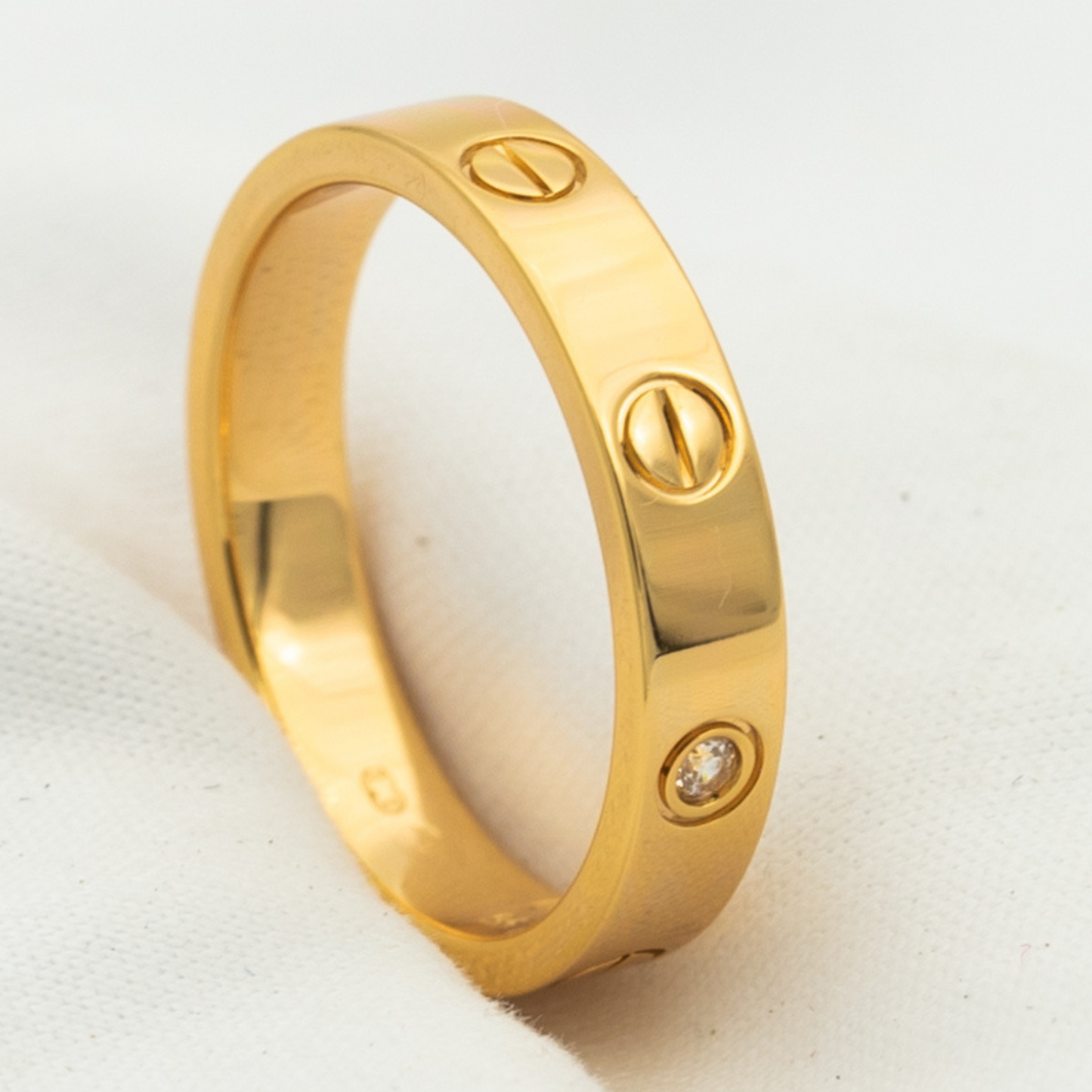[Marin-Jewelry]LOVE RING 4MM 1 DIAMOND PINK GOLD