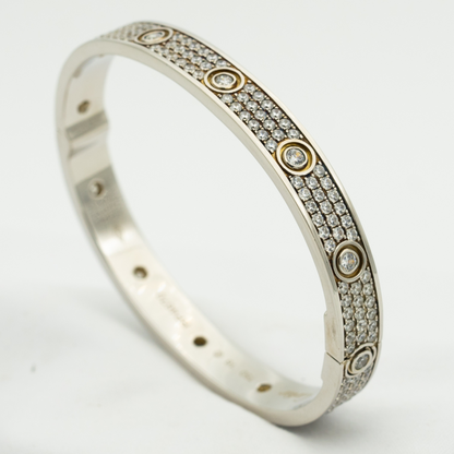[Marin-Jewelry]LOVE BRACELET 6.1MM DIAMOND-PAVED 10 BIG DIAMONDS