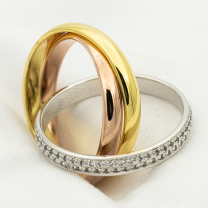 [Marin-Jewelry Jewelry]TRINITY RING GOLD PINK GOLD SILVER DIAMONDS