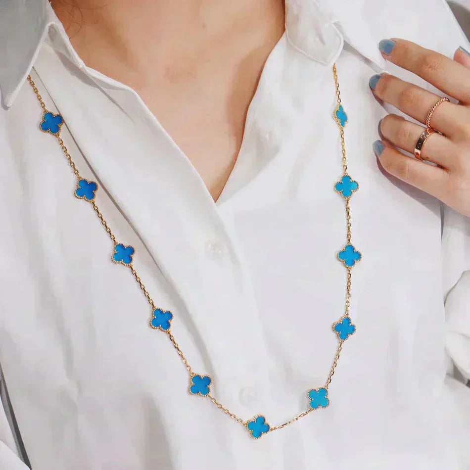 [Marin-Jewelry]CLOVER 20 MOTIFS TURQUOISE GOLD