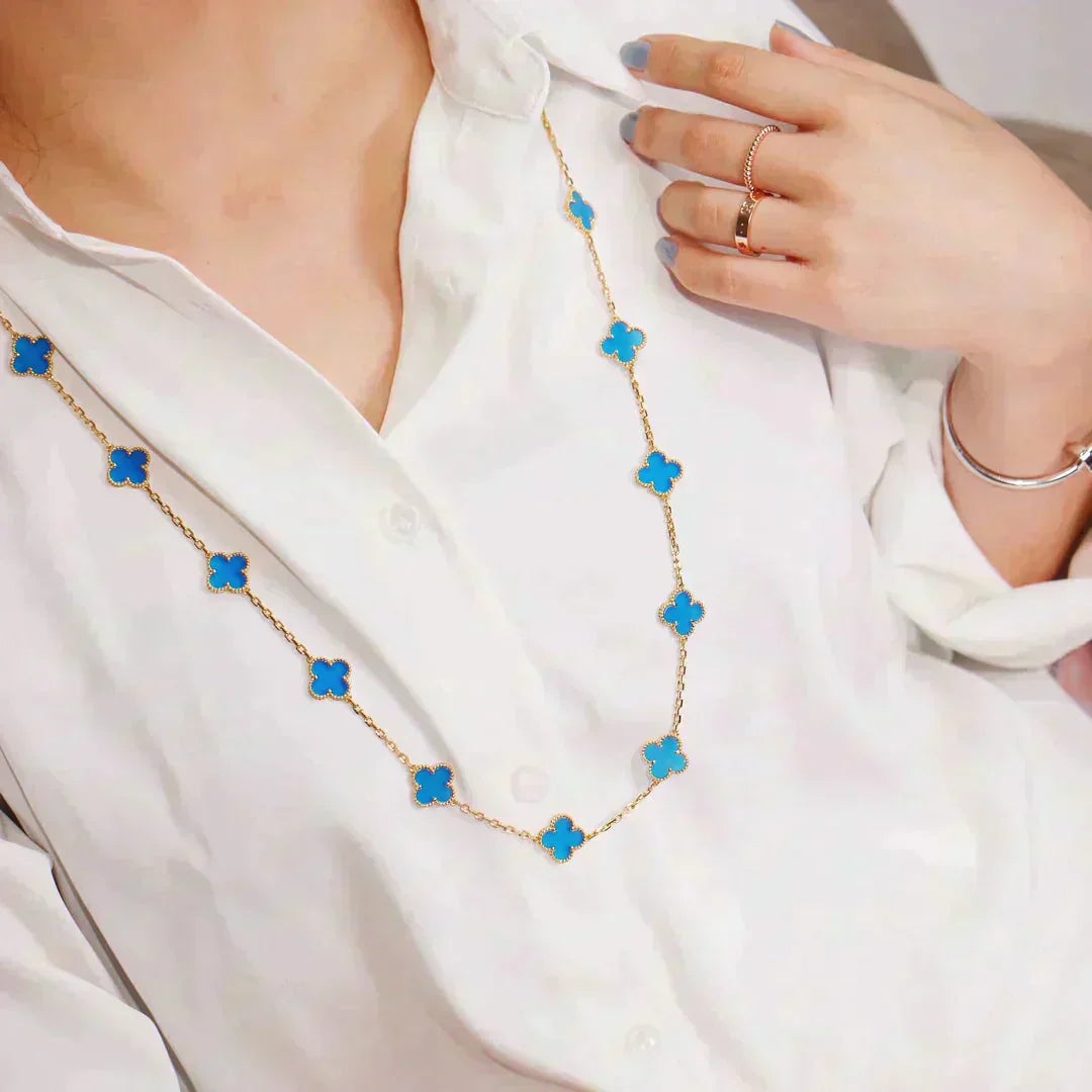 [Marin-Jewelry]CLOVER 20 MOTIFS TURQUOISE GOLD