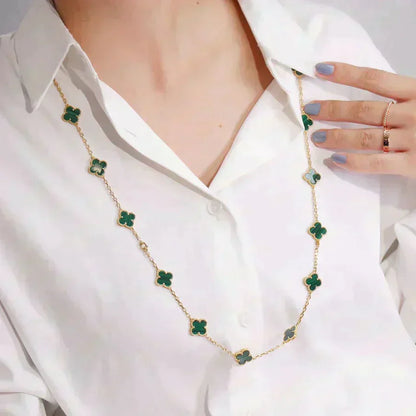 [Marin-Jewelry]CLOVER 20 MOTIFS MALACHITE GOLD