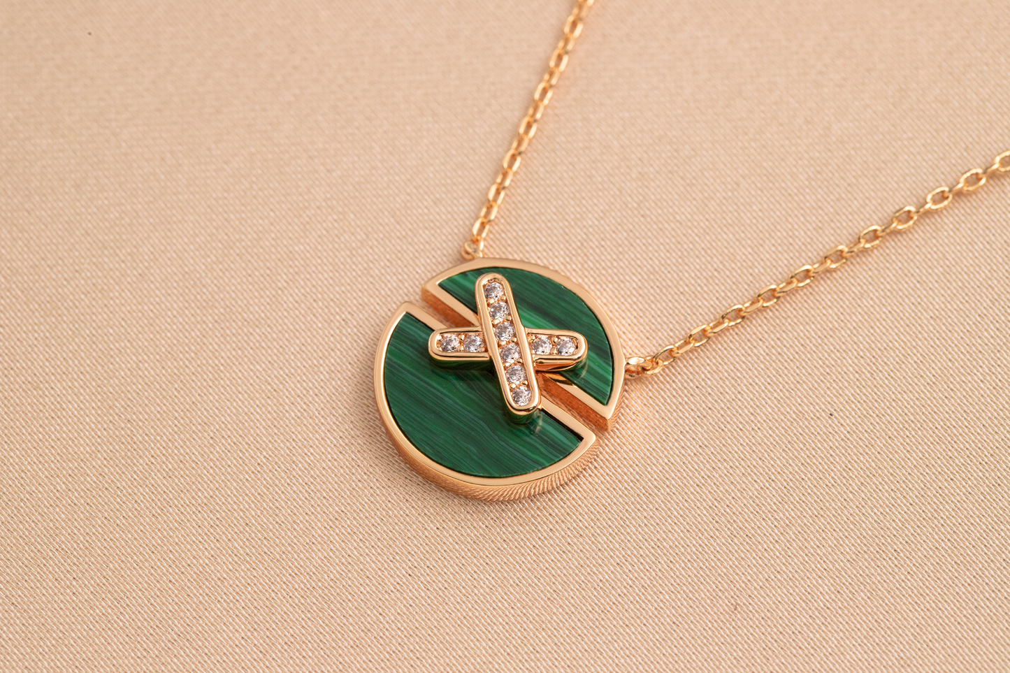 [Marin-Jewelry]JEUX DE PINK GOLD DIAMOND NECKLACE