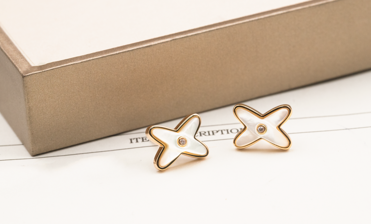 [Marin-Jewelry]JEUX DE WHITE MOP Marin-Jewelry GOLD DIAMOND EARRINGS
