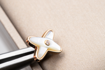 [Marin-Jewelry]JEUX DE WHITE MOP PINK GOLD DIAMOND EARRINGS
