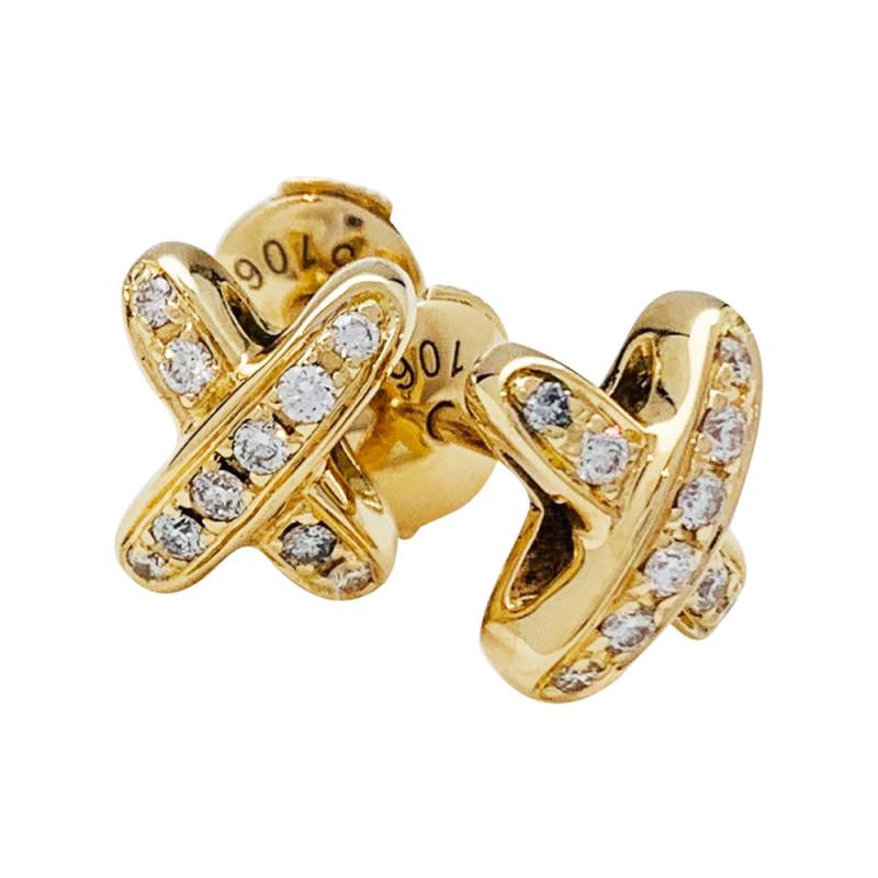 [Marin-Jewelry]JEUX DE GOLD DIAMOND EARRINGS