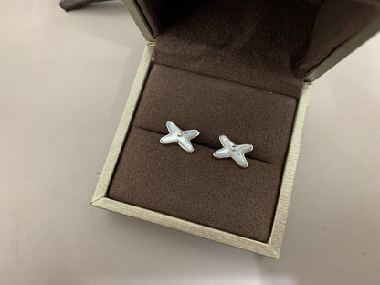 [Marin-Jewelry]JEUX DE WHITE MOP SILVER DIAMOND EARRINGS