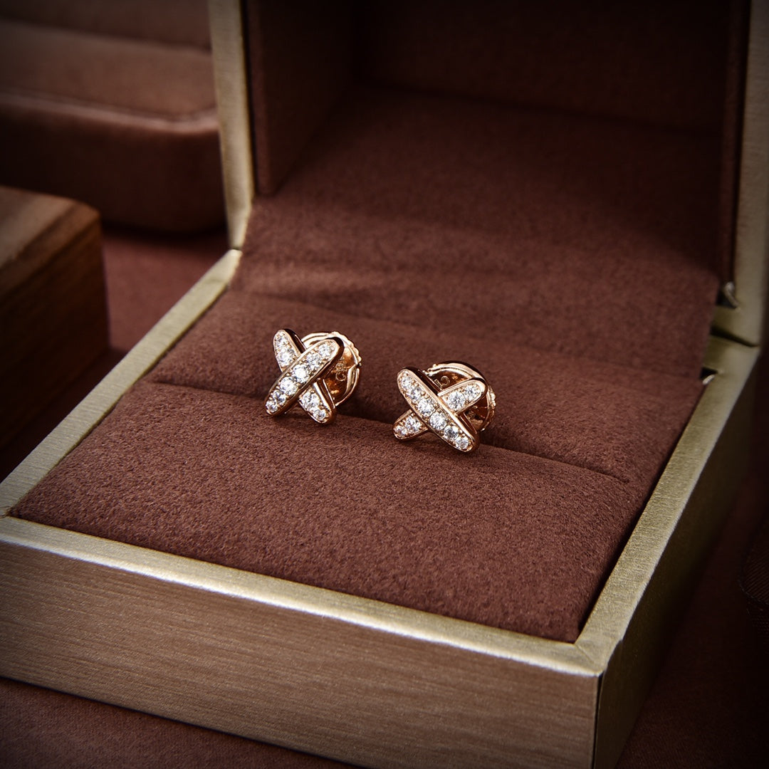 [Marin-Jewelry]JEUX DE GOLD DIAMOND EARRINGS