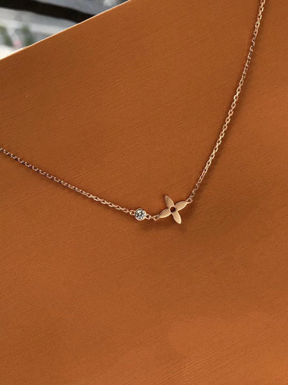 [Marin-Jewelry]BLOSSOM PENDANT PINK GOLD AND DIAMOND