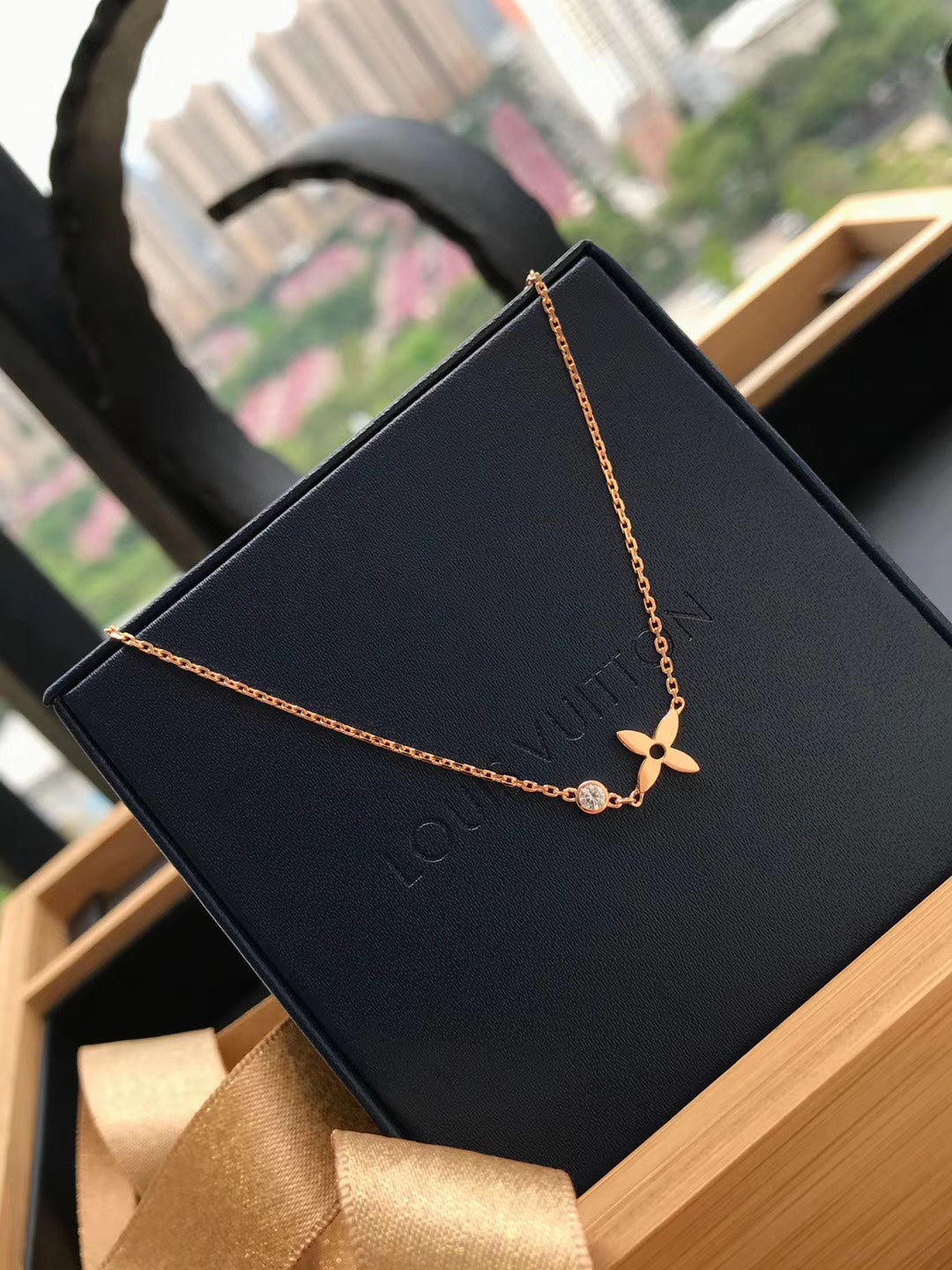 [Marin-Jewelry]BLOSSOM PENDANT PINK GOLD AND DIAMOND