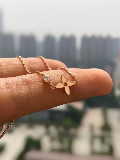 [Marin-Jewelry]BLOSSOM PENDANT PINK GOLD AND DIAMOND