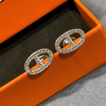 [Marin-Jewelry]HM FULL DIAMOND PIG NOSE STUD EARRINGS