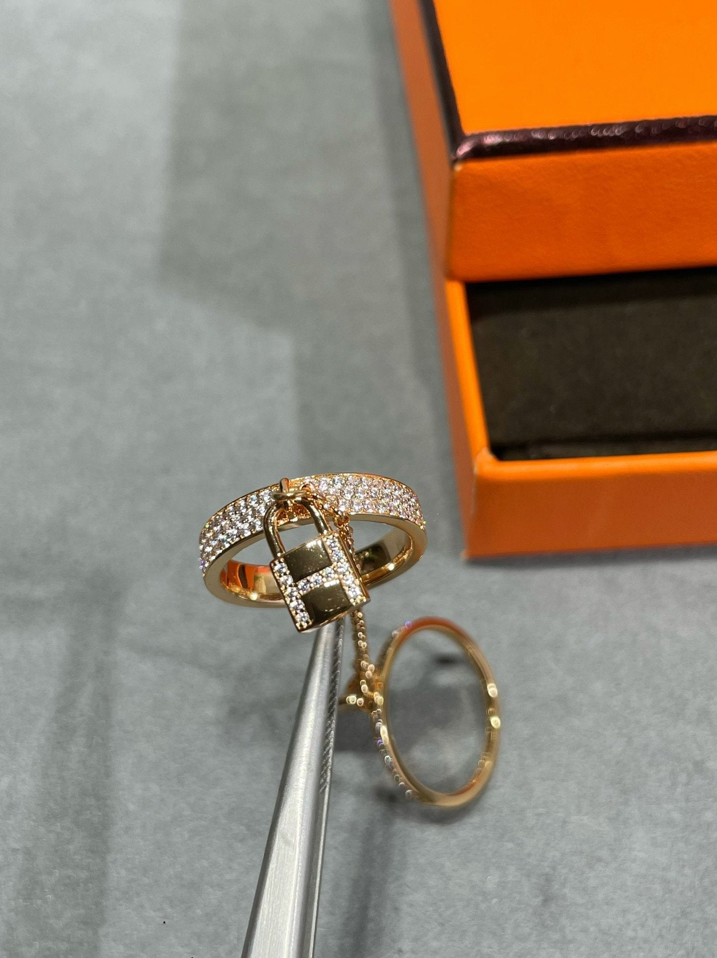 [Marin-Jewelry]HM KELLY CLOCHETTE DOUBLE RING IN  WITH DIAMONDS