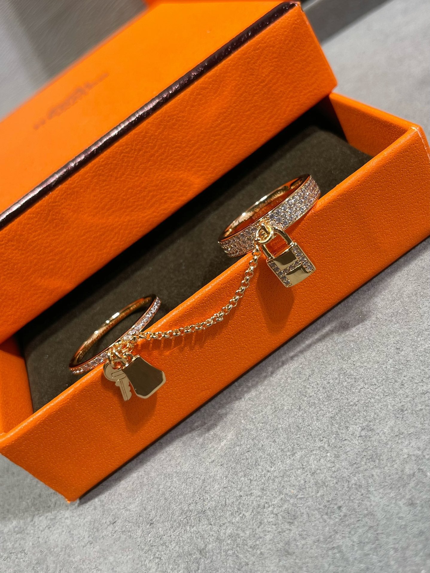 [Marin-Jewelry]HM KELLY CLOCHETTE DOUBLE RING IN  WITH DIAMONDS