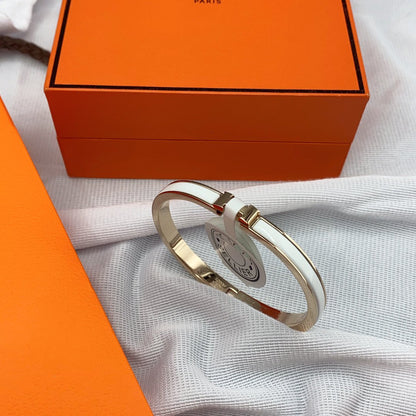 [Marin-Jewelry]CLASSIC HM CLIC WHITE 8MM ENAMEL BRACELET