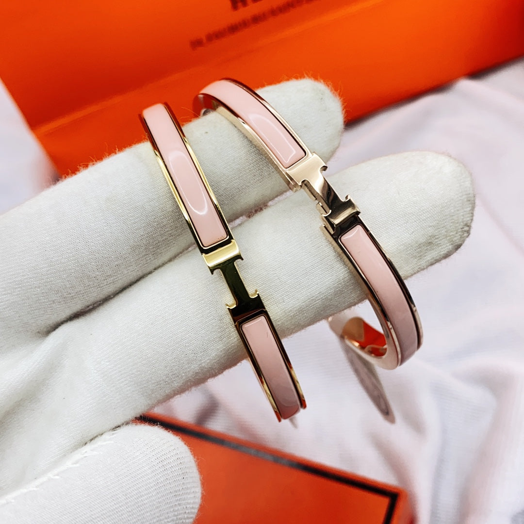 [Marin-Jewelry]CLASSIC HM CLIC  PINK 8MM ENAMEL BRACELET