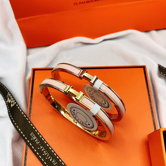 [Marin-Jewelry]CLASSIC HM CLIC  PINK 8MM ENAMEL BRACELET