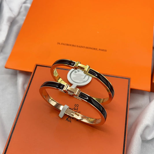 [Marin-Jewelry]CLASSIC HM CLIC BLACK 8MM ENAMEL BRACELET