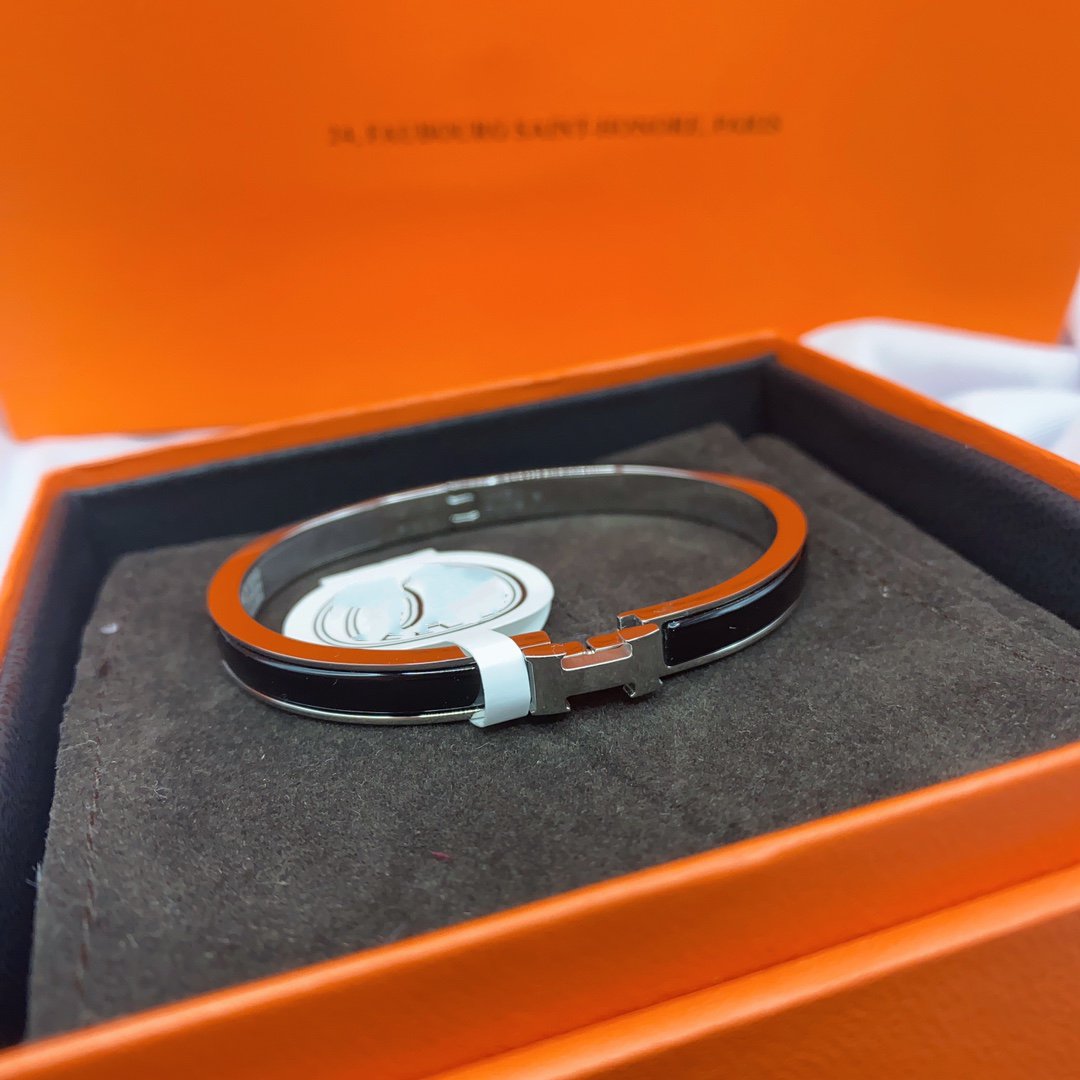 [Marin-Jewelry]CLASSIC HM CLIC BLACK 8MM ENAMEL BRACELET