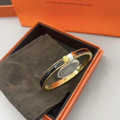 [Marin-Jewelry]CLASSIC HM CLIC BLACK 8MM ENAMEL BRACELET