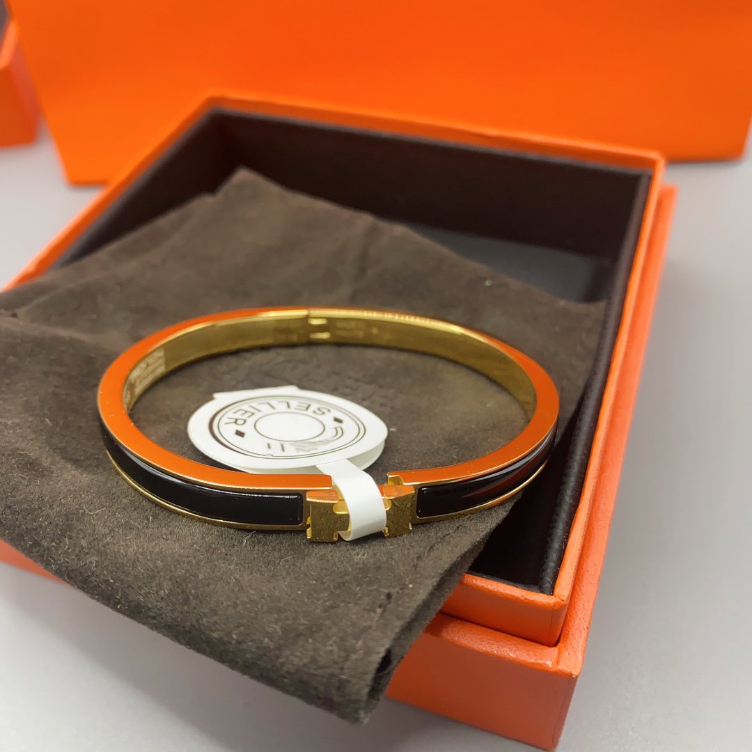 [Marin-Jewelry]CLASSIC HM CLIC BLACK 8MM ENAMEL BRACELET