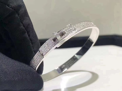 [Marin-Jewelry]HM KELLY BRACELET IN SILVER AND FULL PAVE DIAMOND