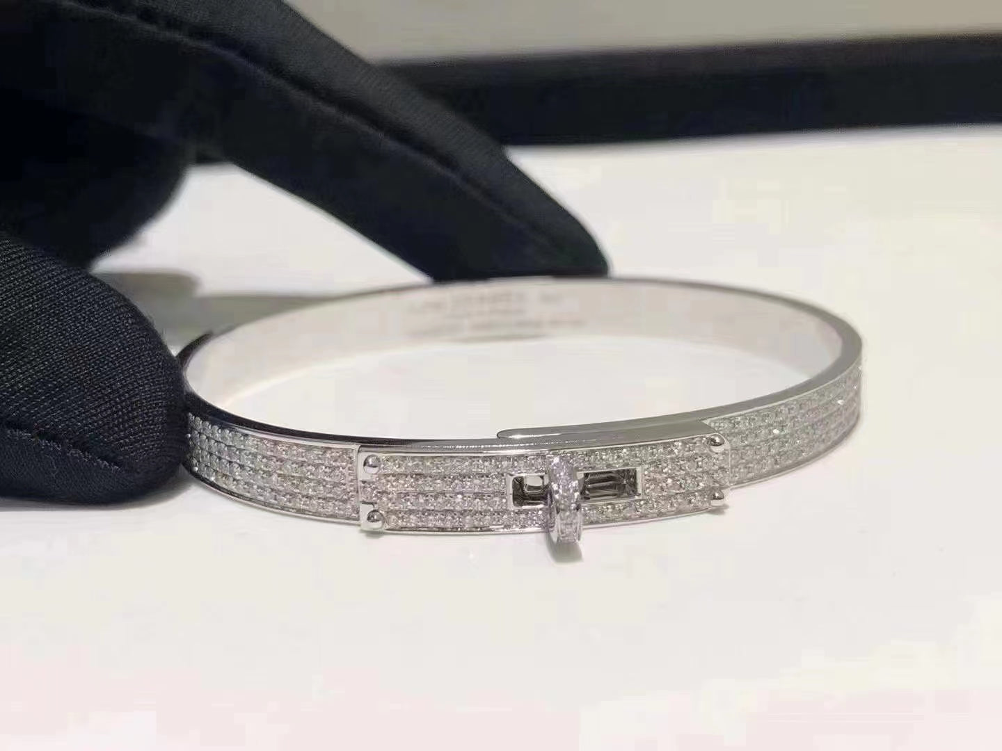 [Marin-Jewelry]HM KELLY BRACELET IN SILVER AND FULL PAVE DIAMOND