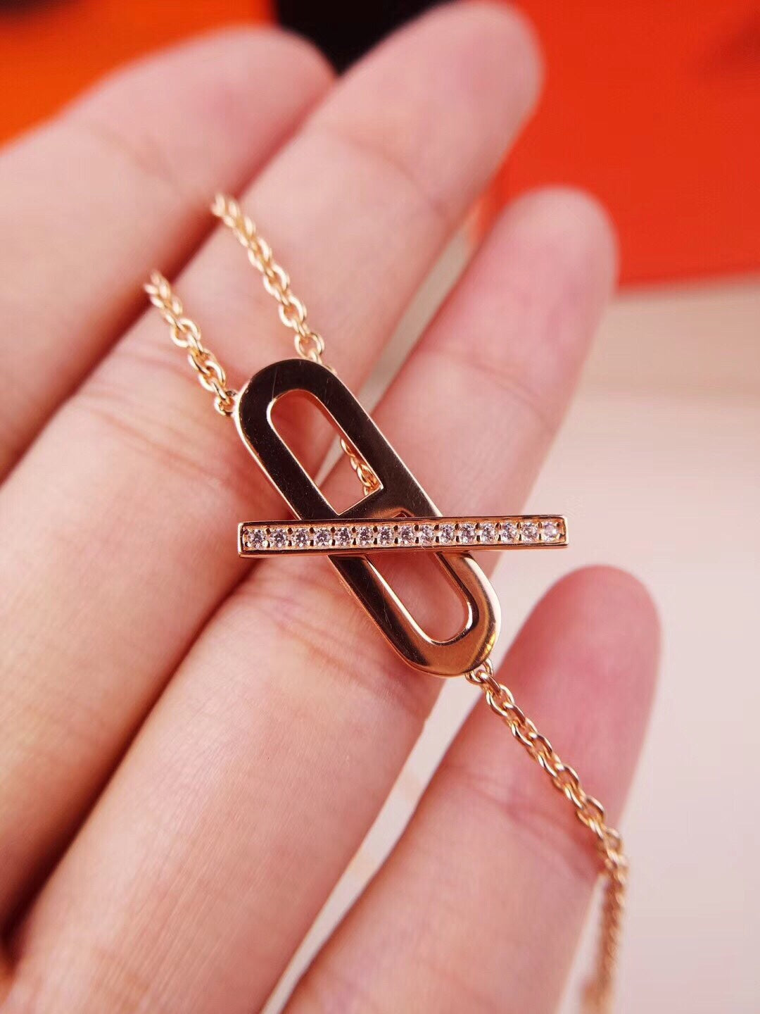 [Marin-Jewelry]HM FIRE PIG NOSE NECKLACE TRENDY STREET