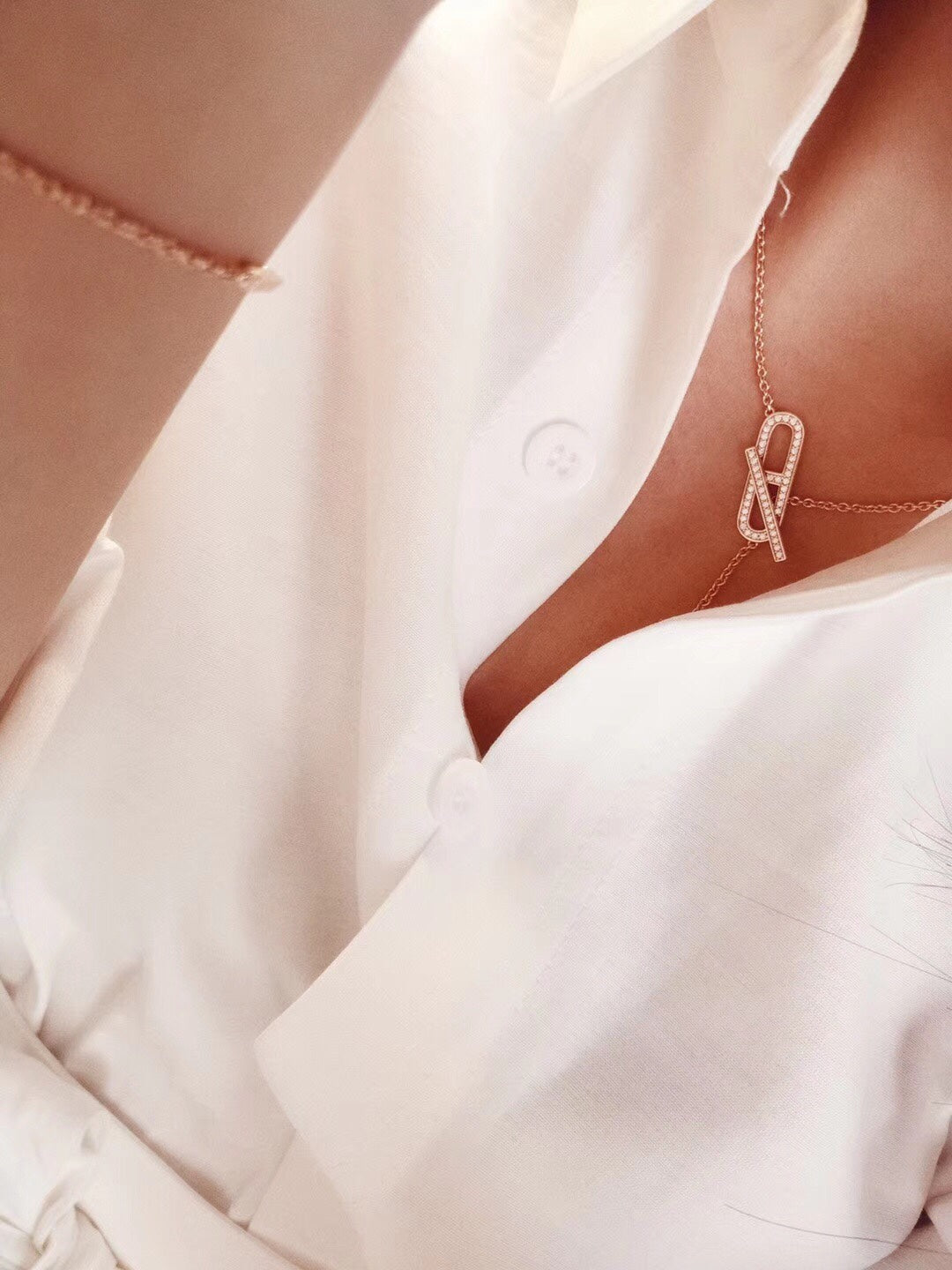 [Marin-Jewelry]HM FIRE PIG NOSE NECKLACE TRENDY STREET