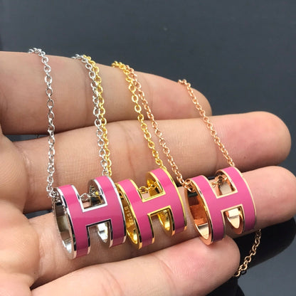 [Marin-Jewelry]H NECKLACE PINK