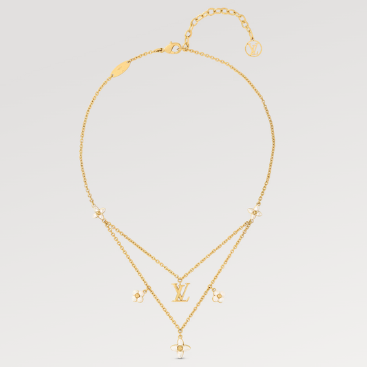 [Marin-Jewelry]FLOWERGRAM GOLD MOP DOUBLE ROW NECKLACE