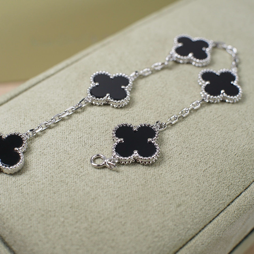 [Marin-Jewelry] CLOVER 5 MOTIF ONYXS BRACELET COLLECTION