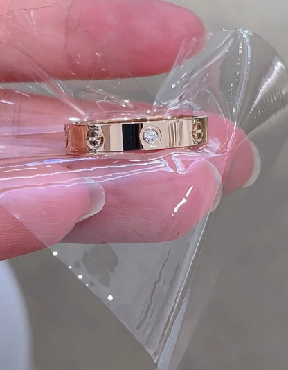 [Marin-Jewelry]LOVE RING 4MM 1 DIAMOND