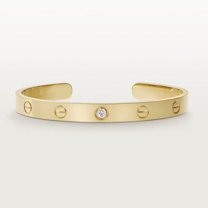 [Marin-Jewelry]LOVE BRACELET 6.1MM 1 DIAMOND OPEN CUFF