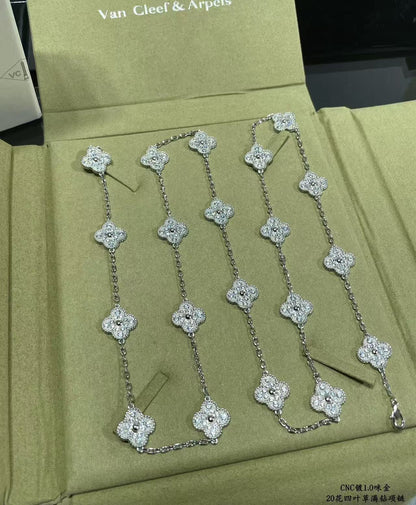 [Marin-Jewelry]CLOVER 20 MOTIFS FULL-DIAMOND NECKLACE