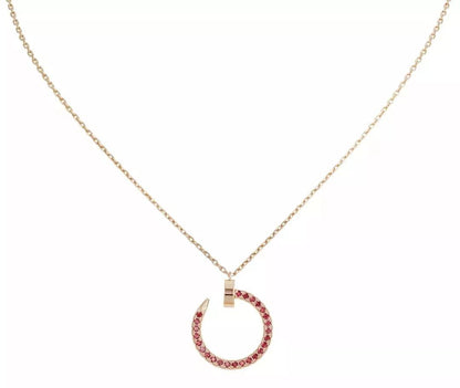[Marin-Jewelry]JUSTE NECKLACE GOLD RED DIAMONDS