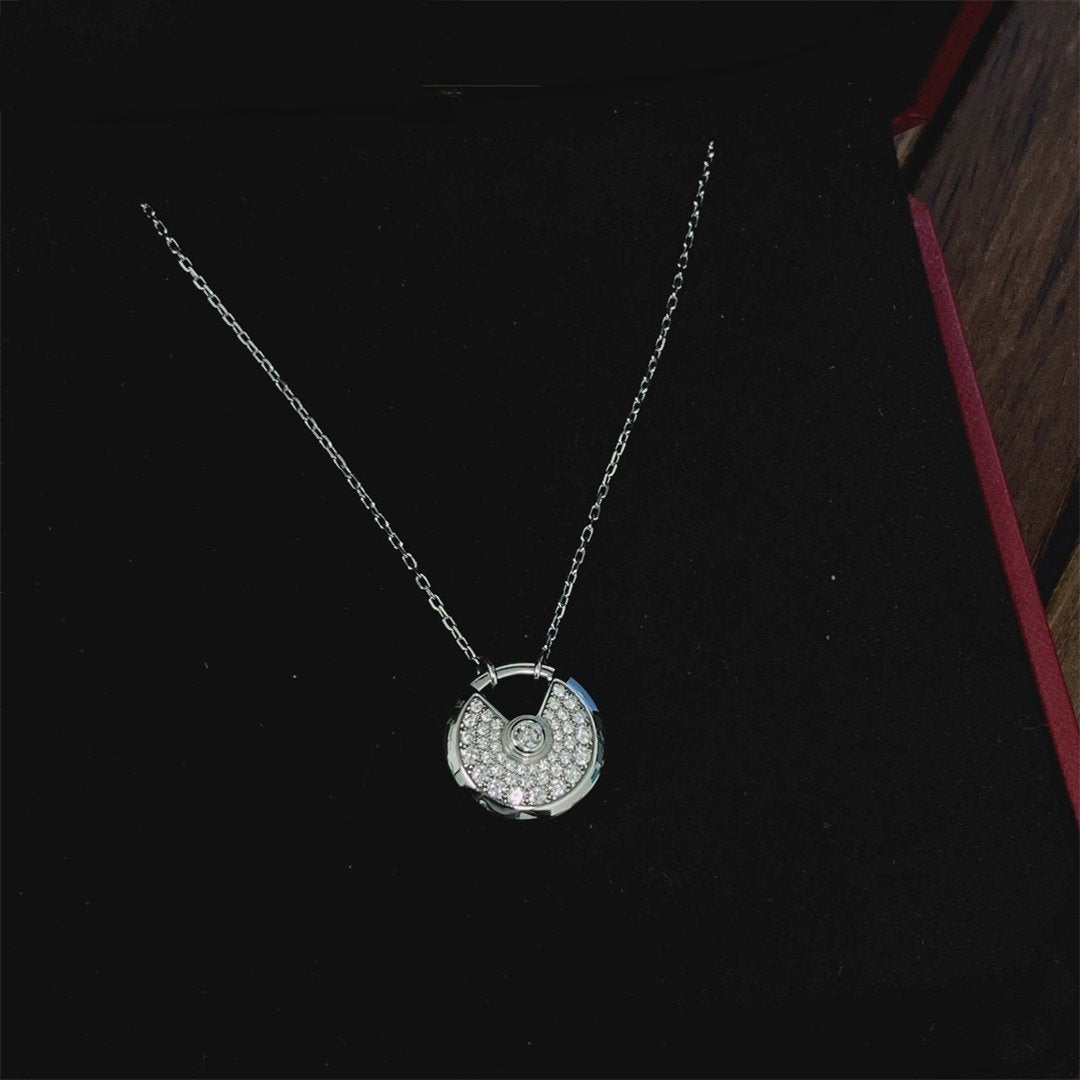 [Marin-Jewelry]AMULETTE SILVER FULL DIAMOND NECKLACE