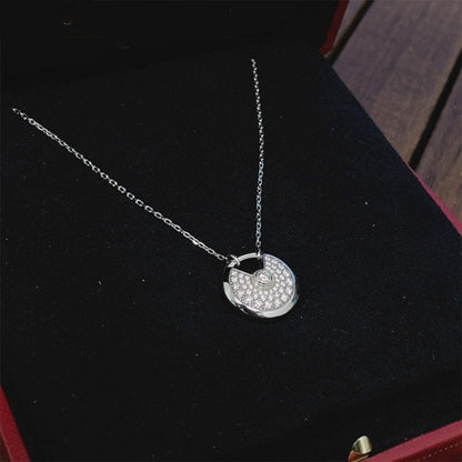 [Marin-Jewelry]AMULETTE SILVER FULL DIAMOND NECKLACE