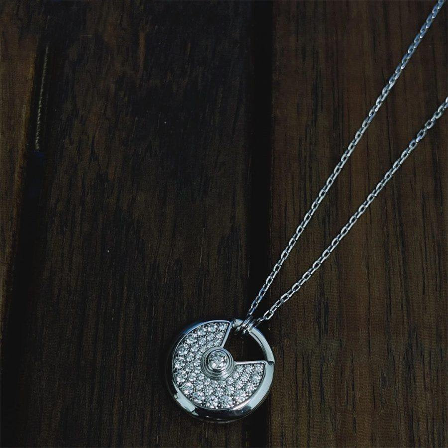 [Marin-Jewelry]AMULETTE SILVER FULL DIAMOND NECKLACE
